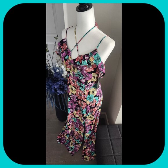 LULUS || Dynah Black Floral Print Maxi Dress (SIZE L) - Picture 6 of 9